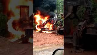 Logging Grapple on Fire Danielsville, GA.