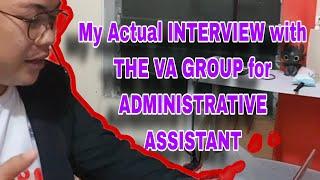 My ACTUAL INTERVIEW with THE VA GROUP for ADMINISTRATIVE ASSISTANT#wfh #jobinterviewtips #remotejobs