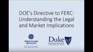 Understanding DOE's Directive to FERC on Baseload Resources