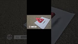 3d drawing impossible triangle on paper #shorts