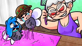 ¡LAS MOSCAS NO PUEDEN ESCAPAR DE LA ABUELA GRANNY!  MINECRAFT con FLEXVEGA