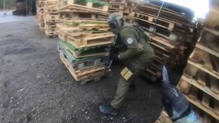 Only the knife left to take the last player out. Magfed paintball.