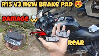 R15 V3 Rear Brake Pad Change  || r15 v3 original brake pad || #r15v3 #motovlog