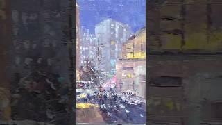 신재흥 ~ 밤 도시풍경 (음성읍) 그리기 .2024.12.30 /Oil Painting#Cityscape oil Painting #미술강의 #갤러리 #자작나무 #풍경화 #도시풍경