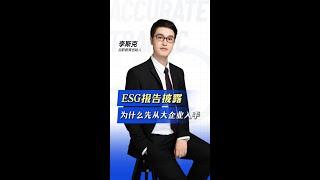 （41）ESG报告披露为什么先从大企业入手