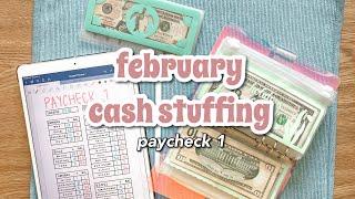 cash envelope/ sinking funds stuffing & counting | feb no. 1 | low income college student budget