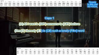 Honesty NO VOCAL (Capo 1) by Billy Joel SIMPLIFIED play along with scrolling guitar chords & lyrics