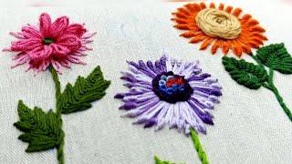 Easy Hand Embroidery Flowers  | 3 Simple & Beautiful Floral Designs for Beginners