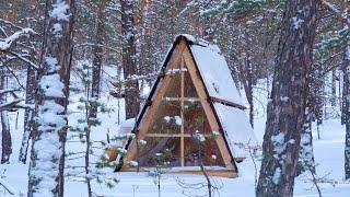 SNOWSTORM IN THE FOREST - Relaxing in the Forest Cabin | 2 Days of Solitude