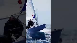 Reality is  #lasersailing #sailing #strongwind #dinghy  Laser Sailing EPIC wind #boats #sea
