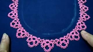 383-Shuttle tatting#75, Beautiful neckline for your kurti