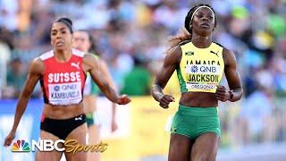 Shericka Jackson fires a warning shot with EASY 21.68 in 200m semis at 2022 worlds | NBC Sports