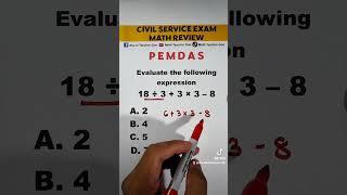 Order of Operations - PEMDAS #akositeachergon #civilserviceexam #mathteachergon #pemdas