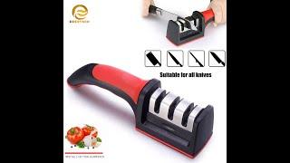 RS 168 Professional 3 Stage Knife Sharpener Manual Kitchen Knife Sharpening Tool For all Knives