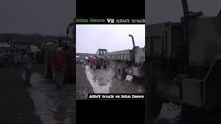 ARMY truck vs John Deere tractor tochan #tochanking #automobile #tractorpulling #farming #offroad