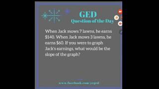 GED Math: Find Slope From a Word Problem Example