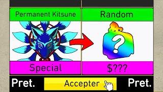 Je TRADE pendant 24Heures le KITSUNE en PERMANENT ! Blox Fruits