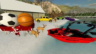 Boating Adventure Ruined by Huge Snowstorm | Farming Simulator 22