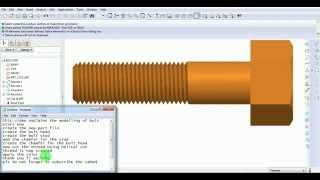 Pro E | Creo | Modelling | Bolt | Helical sweep | Cut |