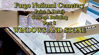 Cemetery Building Windows and Stone