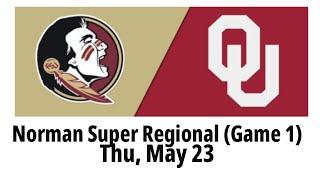 2024 May 23 - Softball - Florida State vs. #2 Oklahoma - Norman Super Regional (Game 1) - 20240523