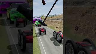 Colorful Small to Giant Cars vs Giant Hammer
