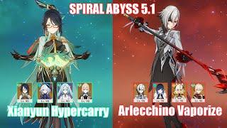 C0 Xianyun Hypercarry & C0 Arlecchino Vaporize | Spiral Abyss 5.1 | Genshin Impact