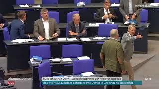 AfD-Fraktion verlässt Bundestag bei Rede von Johannes Kahrs, SPD, am 12.09.18