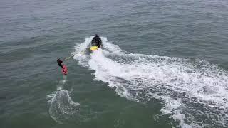 Chapmans Pool.  Jetski foiling adventure.