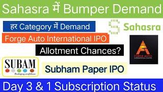 Sahasra Electronics IPO | Forge Auto International IPO | Subscription & Allotment Chances ?