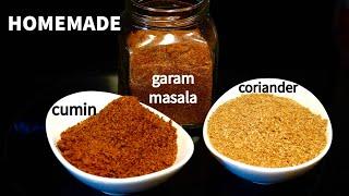 3 MUST HAVE HOMEMADE INDIAN SPICE POWDERS | Ground Coriander Cumin & Garam Masala