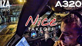 A321 NCE  Nice | TAKEOFF 04R | 4K Cockpit View | ATC & Crew Communications