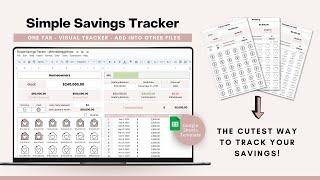 Savings Tracker Google Sheets Spreadsheet - The cutest way to track your savings!