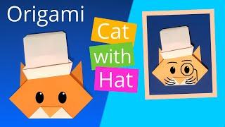 Easy Origami Cat With Hat 