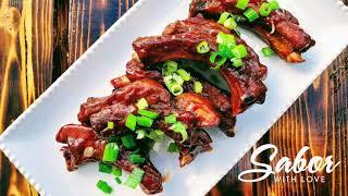 Costillas Fritas con Salsa BBQ/ Fried Baby Back Ribs with BBQ Sauce