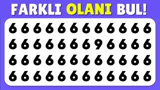 FARKLI OLANI BUL! Sadece En DİKKATLİ Kişiler Bulabilir Sayılar ve Harfler Özel Emoji Bulmaca