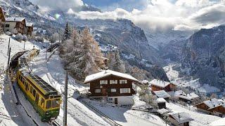 Wengen, Lauterbrunnen 4K - The Dream Village of Switzerland - Travel Vlog, Walking Tour, 4K Video