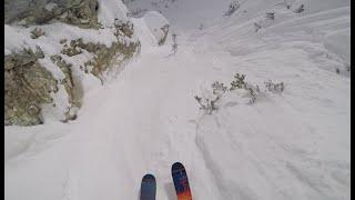 Triple Black Diamond Insane Ski Run, Vail Colorado. Back Bowls of Vail.