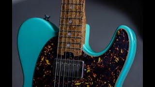 Gray Guitars Store: Admiral Model in Bashed Daphne Blue: the MOST BEAUTIFUL neck ever?