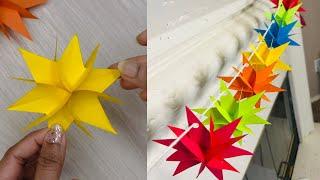 DIY paper star garland | How to make a star garland | How to cut a star | Star decoration ideas