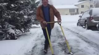 Extra wide snow shovel.