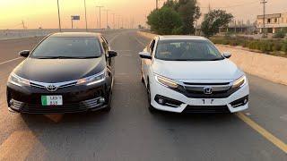 Honda Civic 1.8 vs Toyota Corolla 1.8 Grande - DRAG RACE