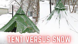 Hot Tent Winter Camping in Snow Storm | Testing Hot Tent in Snow Storm before Winter Camping Trip