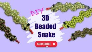 Beaded snake charm. easy 3D beading tutorial