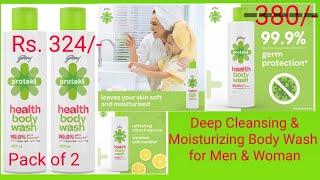 Godrej Protekt Health Body Wash 99.9% Germ Protection, Deep Cleansing & Citrus Fragrance, 2x250ml