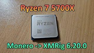 AMD Ryzen 7 5700X - Monero Hashrate & Profit (XMRig 6.20.0)