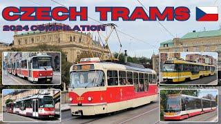 Beautiful TRAMS in The Czech Republic   - 2024 compilation - 4K