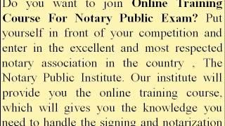 Online training Course For Notary Public Exam