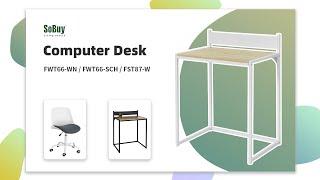 Sobuy Computer desk | Computer table | Small computer desk | Desks for small spaces | FWT66-WN