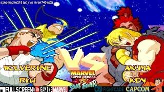 Fightcade - aznpikachu215 vs. riven740 - Marvel Super Heroes vs. Street Fighter Online Casuals